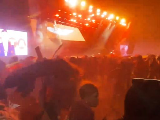 VIDEO | El momento exacto de la caída del templete en evento de Máynez en Nuevo León