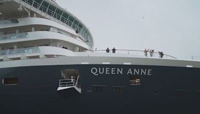 Group of city's icons become godparents to new cruise ship Queen Anne | ITV News