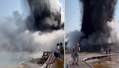 Tourists run away in fear after super volcano erupts suddenly in front of them