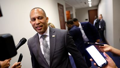 Rep. Jeffries tight-lipped after meeting Biden to convey concerns