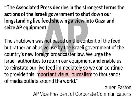 美聯社強烈譴責攝影設備遭查扣 白宮出面關切以色列回應了