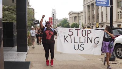 Louisville activists march in solidarity for police shooting victim Sonya Massey