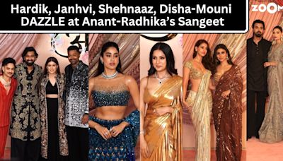 Anant-Radhika's sangeet ceremony: Hardik Pandya, Janhvi Kapoor, Shehnaaz Gill, Disha-Mouni arrive in style