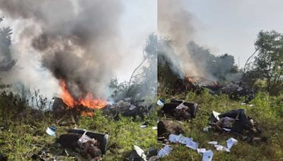 Pune helicopter crash: Three people feared dead as helicopter catches fire in India's Maharashtra