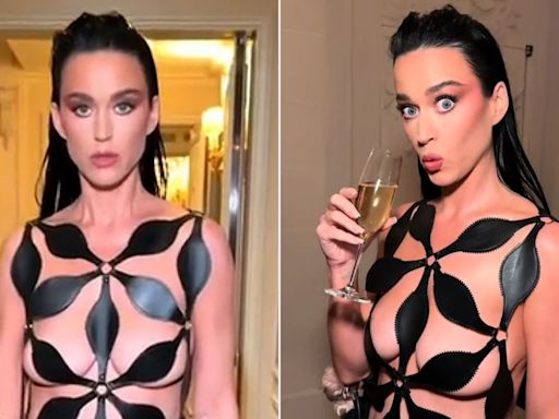 Katy Perry Shares BTS Look at Her Naked Geometric Dress for Surprise Appearance at Vogue World: Paris: ‘I Modeled It’