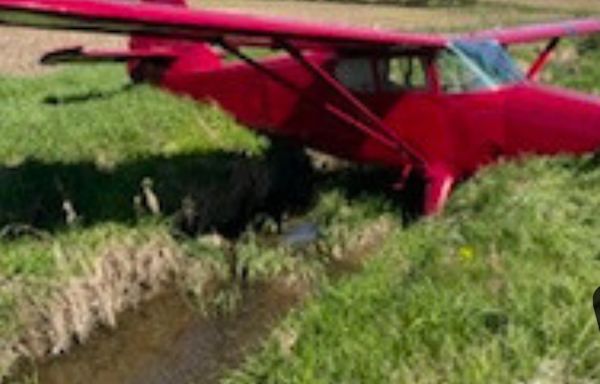 Stark County plane crash strikes culvert after landing