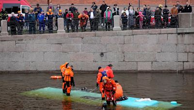 A bus plunges off a bridge in the Russian city of St. Petersburg, killing 3 and injuring 6 others