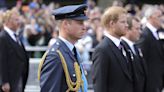 Prince Harry and Prince William Walk Side by Side Behind Queen Elizabeth's Coffin