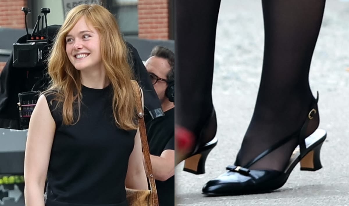 Elle Fanning Goes ‘Retro’60s in Slingbacks, Flats and Boots on Set of Bob Dylan Biopic, ‘A Complete Unknown’