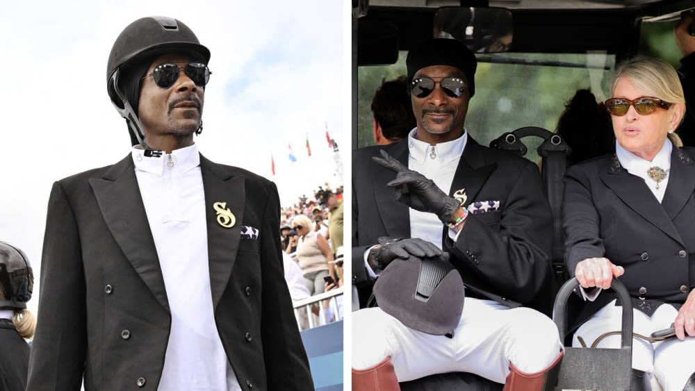 Snoop Dogg’s Equestrian Outfit Goes Viral at 2024 Paris Olympics in a Matching Martha Stewart Look for Dressage Event