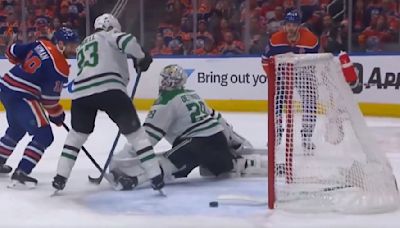 Jake Oettinger's Dropped Stick Denied Oilers Goal in Jaw-Dropping Fashion