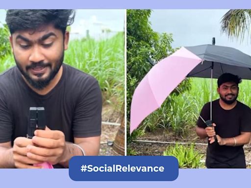 Viral video: Man makes a special umbrella for couples, internet loves it