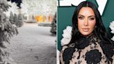 Kim Kardashian Gives a Tour of Her Snow-Covered Yard Following Annual Family Christmas Bash