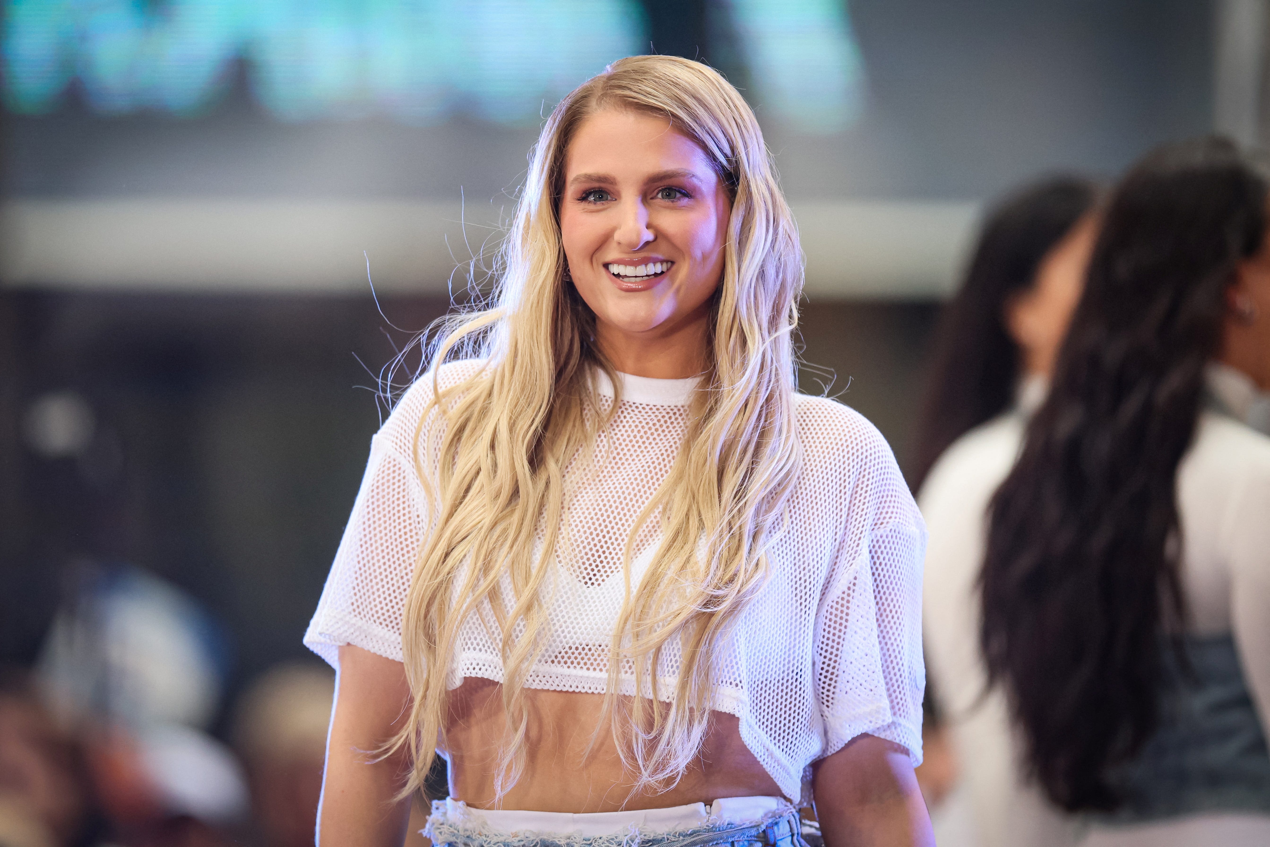 Pop singer Meghan Trainor visited the Newport Aquarium with husband and son