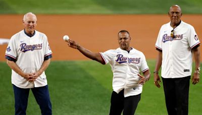 Adrian Beltre joined by fellow Texas Rangers legends for first pitch at MLB All-Star Game