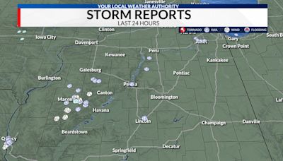 Strong to severe storms bring hail and damaging winds to Central Illinois Thursday