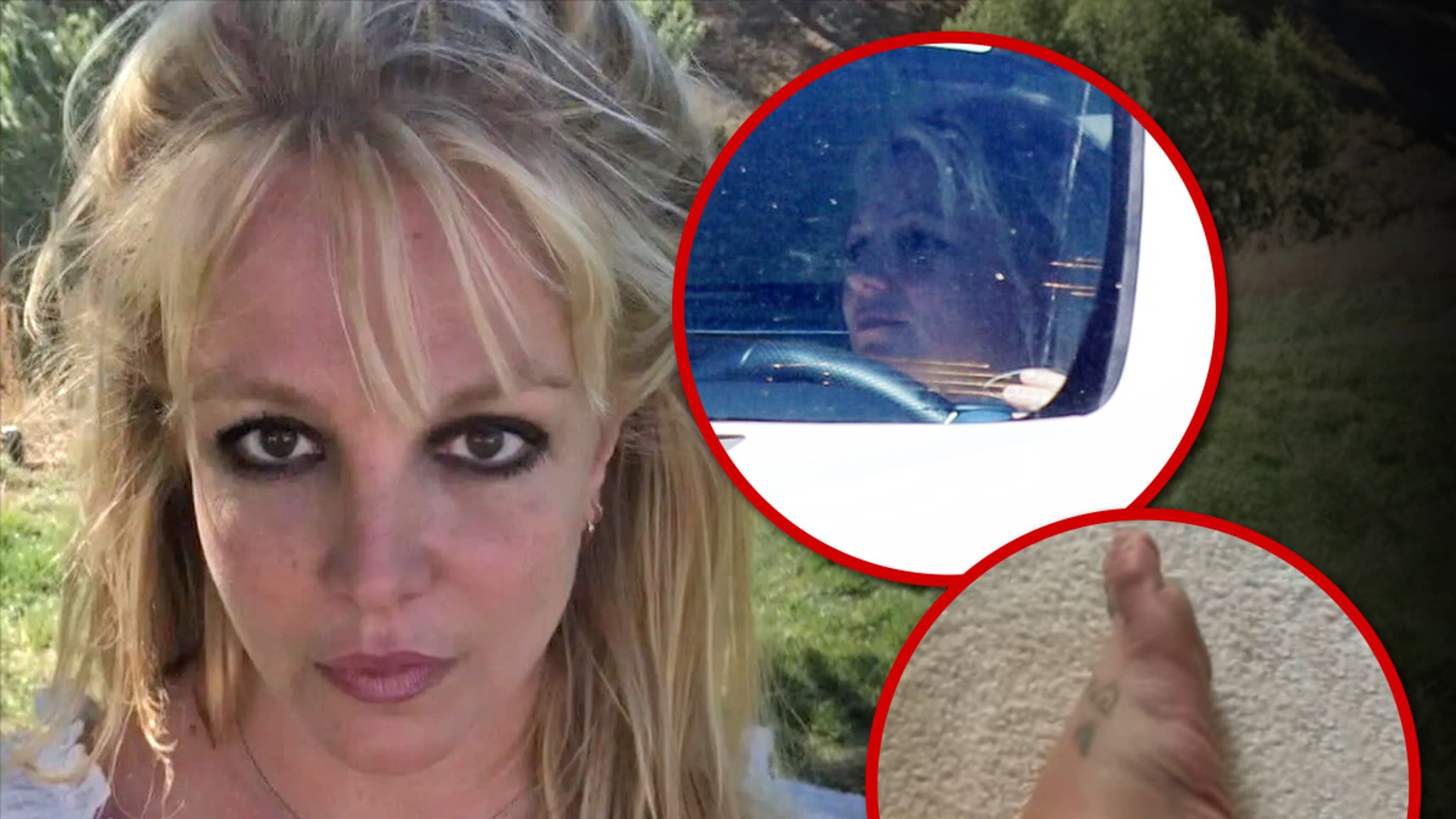 Britney Spears Driving with Severely Injured Foot, BF Paul Soliz with Her