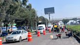 Bacheo en carriles laterales de la carretera México-Querétaro afecta circulación hacia CDMX