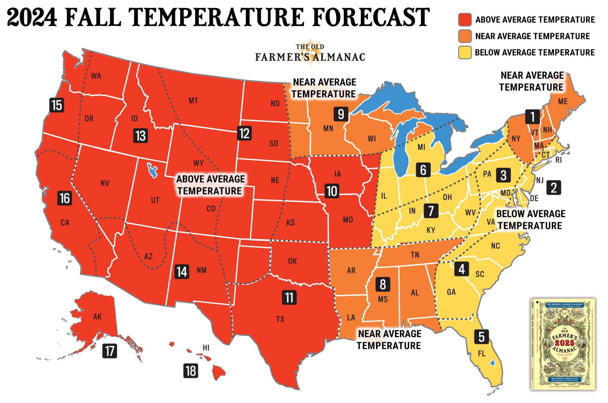 Tired of the heat? Here's what the Old Farmer's Almanac predicts for 2024 fall RI weather