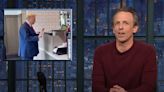 Seth Meyers Says Trump ‘For Sure’ Didn’t Pay for the 30 Milkshakes and ‘Some Chicken’ He Ordered at Chick-Fil-A | Video