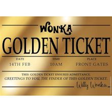 Wonka Golden Ticket Poster | Charlie and the Chocolate factory | Party ...