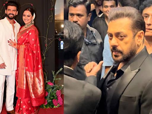 ... Sinha-Zaheer Iqbals Grand Wedding Reception, Salman Khan, Rekha, Kajol And Others Make Starry Entry - Watch