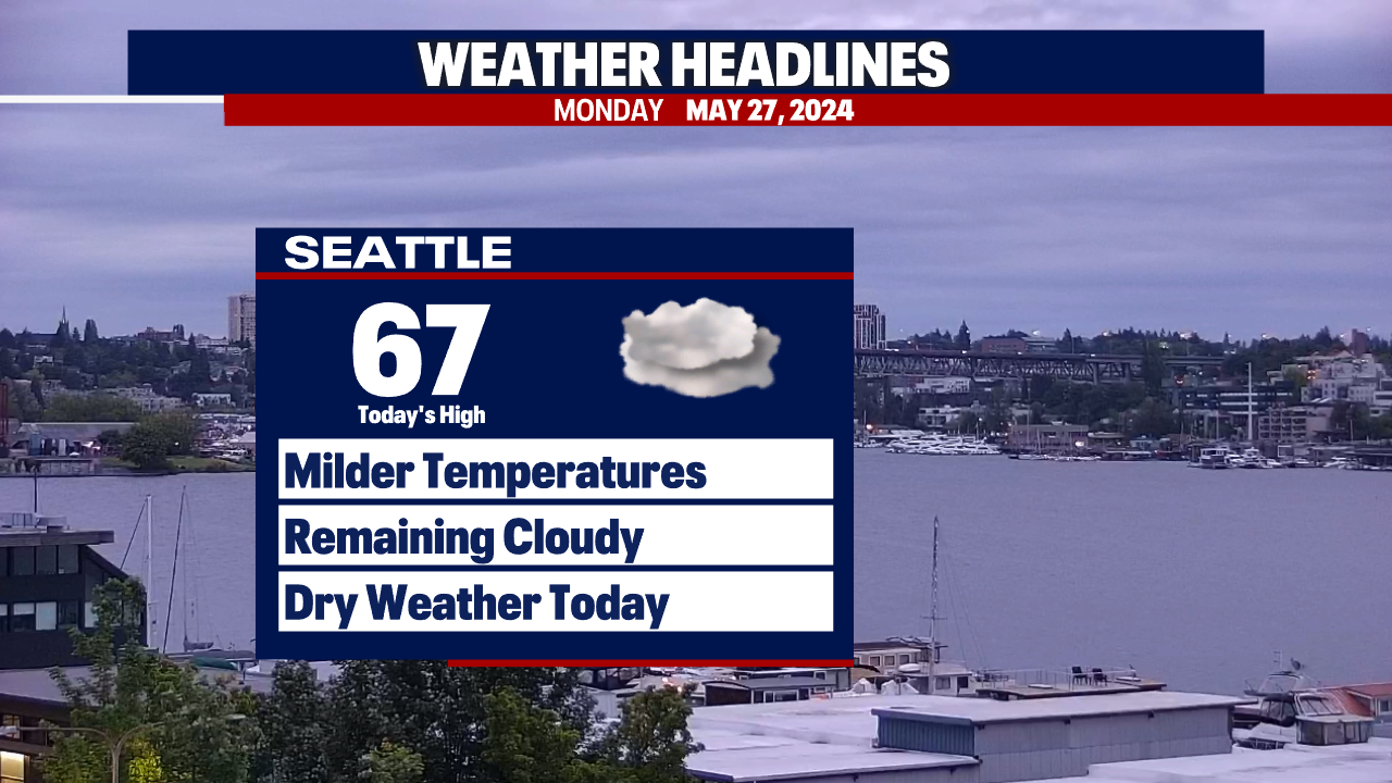 Milder weather in store for Seattle on Memorial Day