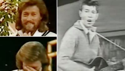 Barry Gibb cringes with embarrassment as Bee Gees forced to watch adorable first TV performance