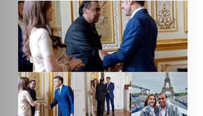 Mukesh Ambani And Nita Ambani Meet French President Macron At Paris Olympics 2024