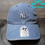 [SREY帽屋]預購＊47 Brand CLEAN UP MLB 紐約洋基 牛仔丹寧布 小LOGO 美國限量 老帽