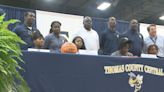 Thomas County Central celebrates the signings of four student athletes