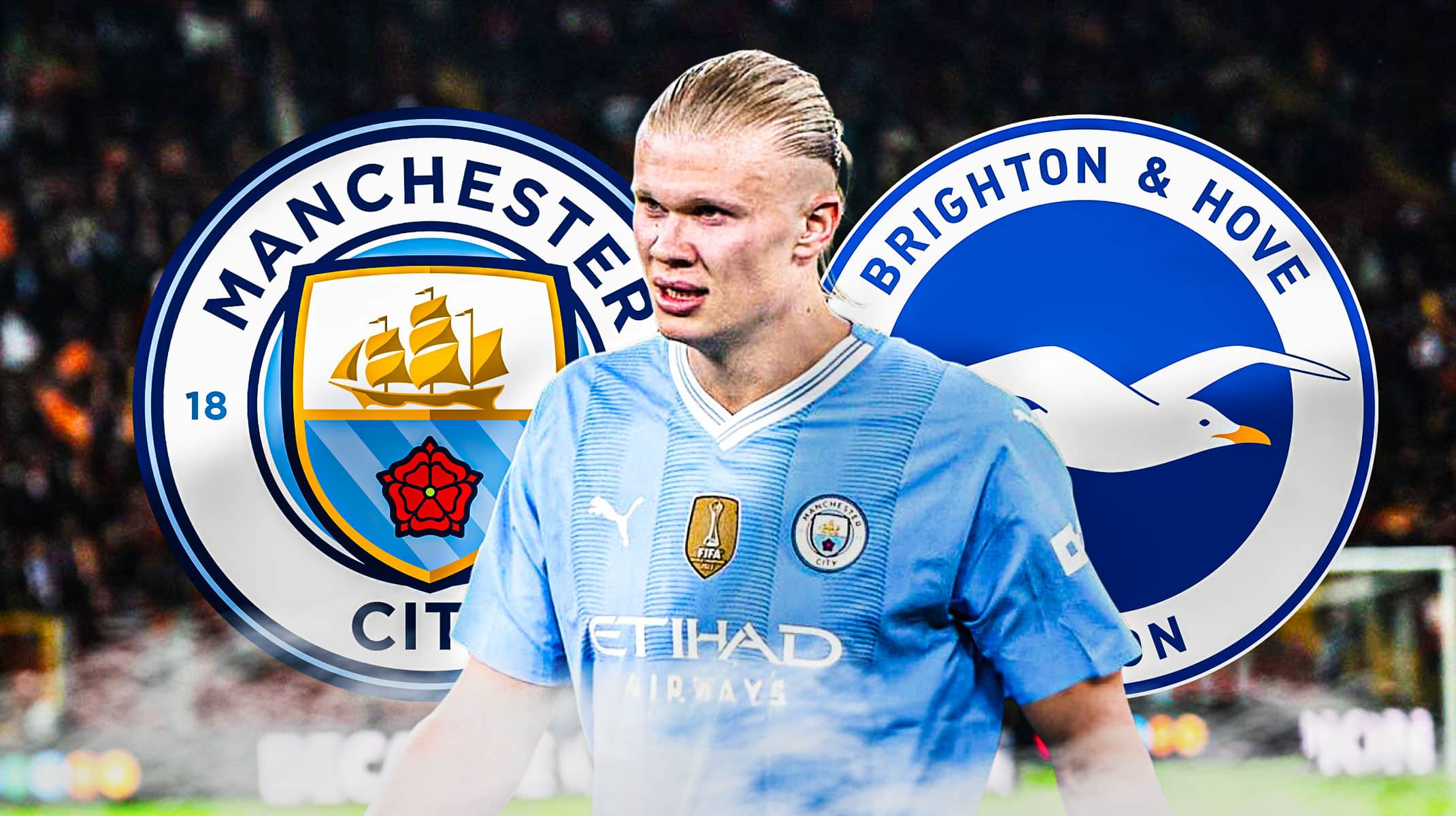 Erling Haaland is out of Manchester City's squad vs Brighton in the Premier League