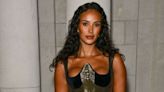 Maya Jama’s metal bustier peplum dress is serving gladiator chic