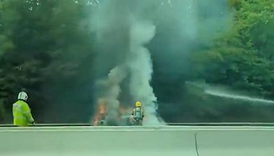 M4 inferno video shows extent of fire that caused huge tailbacks