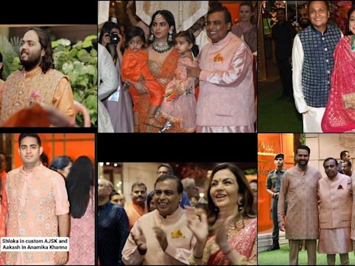 Mukesh Ambani poses with grand kids, Anant- Radhika arrive on Vantara themed rath, Anil- Tina Ambani grace Mameru celebrations at Antilia