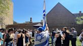 George Washington University students hold pro-Israel rally on 8th day of pro-Palestinian protests