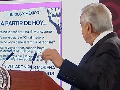 Indigna a AMLO mensaje en redes para no dar propinas a quienes “votaron por Morena”... y alude a Alazraki