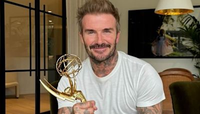 David Beckham gushes that he is 'so proud' following Emmy award win