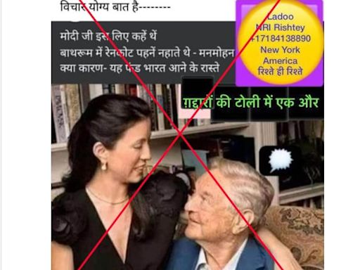 Picture shows George Soros with his wife, not former Indian leader's daughter