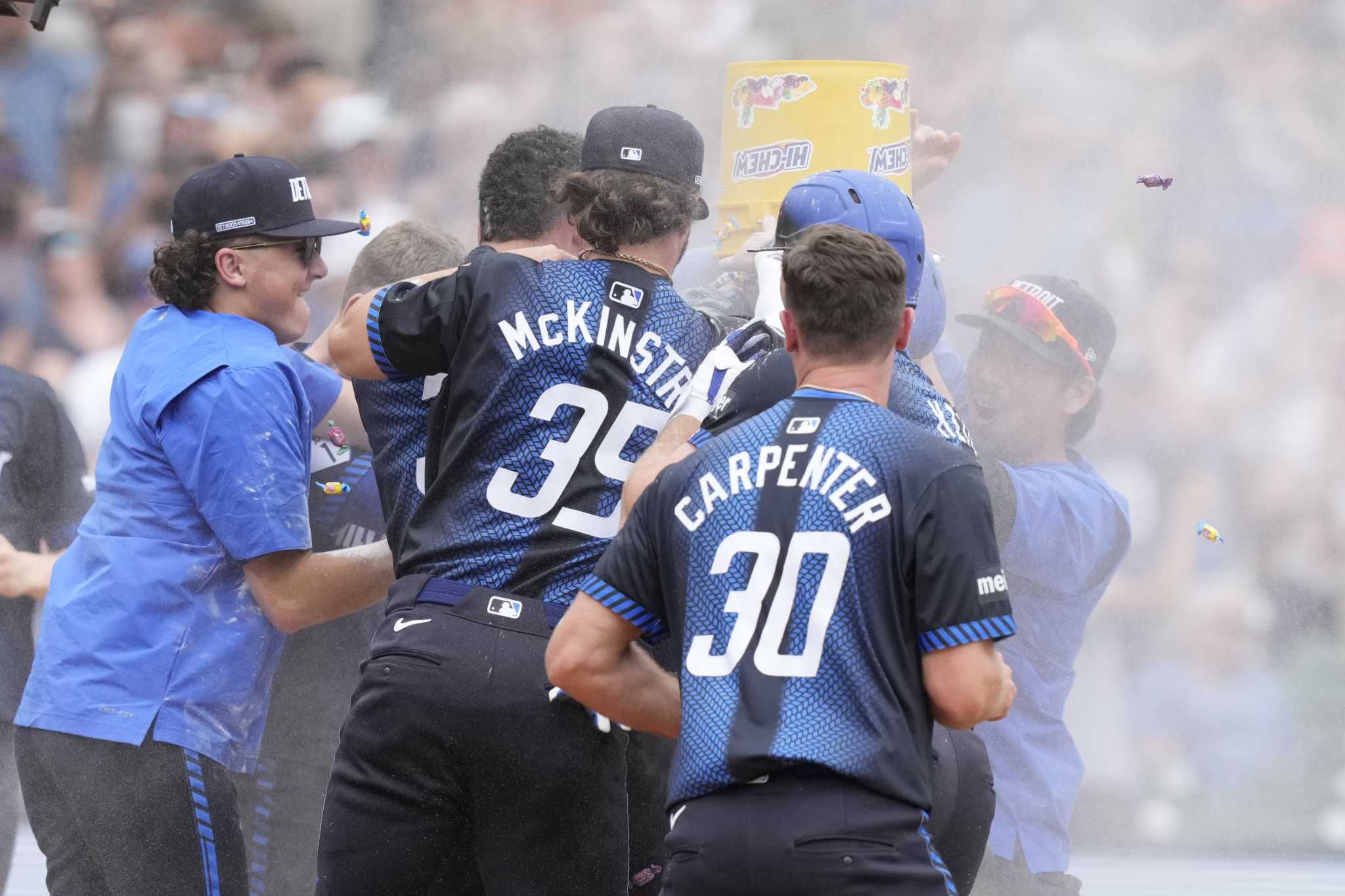 Vierling's 2nd homer, 3-run drive in 9th, lifts Tigers over Blue Jays 14-11 after wasting 5-run lead