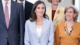 Queen Letizia Nails Summer Power Dressing in a Blue Suit and Affordable Sneakers