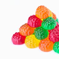 A soft, chewy candy made with gelatin, sugar, and flavorings. Popular types of gummy candies include gummy bears, worms, and fruits.