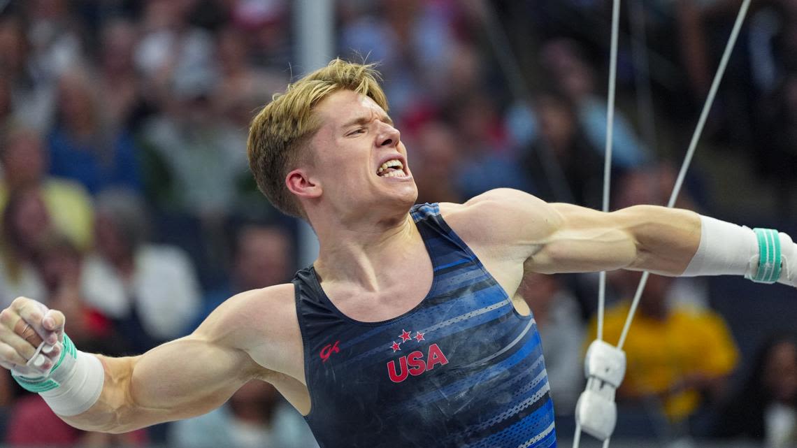 Buoyed by hometown support, Shane Wiskus states his case at the U.S. Olympic gymnastics trials