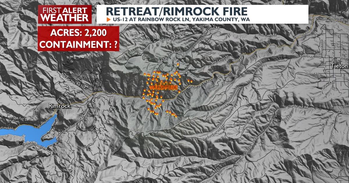 BREAKING: New Level 2 (BE SET!) evacuations in Cowiche area due to Retreat/Rimrock Fire