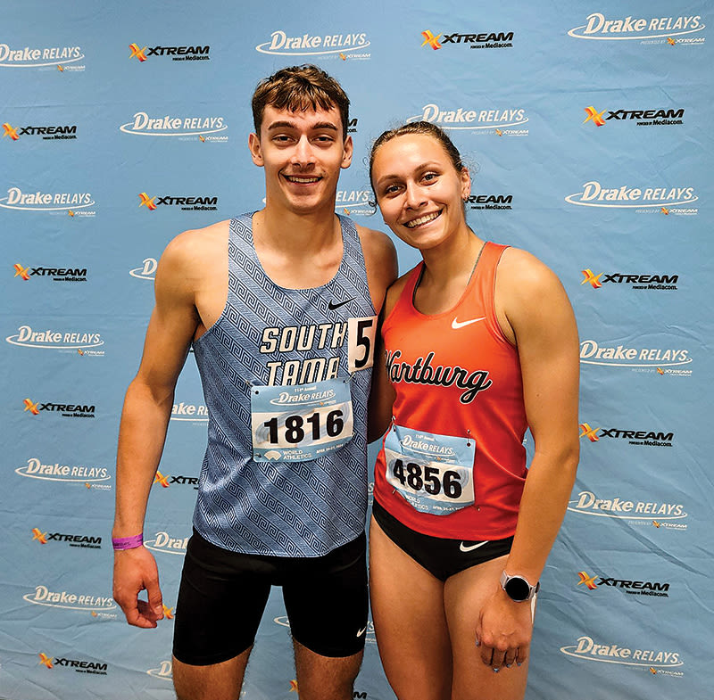 South Tama County siblings Tommy & JoJo Tyynismaa reunite at Drake Relays | News, Sports, Jobs - Times Republican