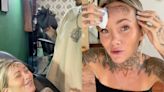 Woman pretends to get her boyfriend’s name tattooed on her forehead to teach a lesson