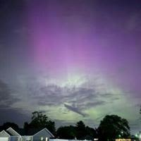An aurora is seen over Ohio in the United States during a geomagnetic storm on May 10, 2024