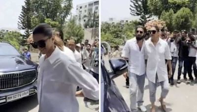Deepika Padukone flaunts baby bump as she arrives to vote with Ranveer Singh