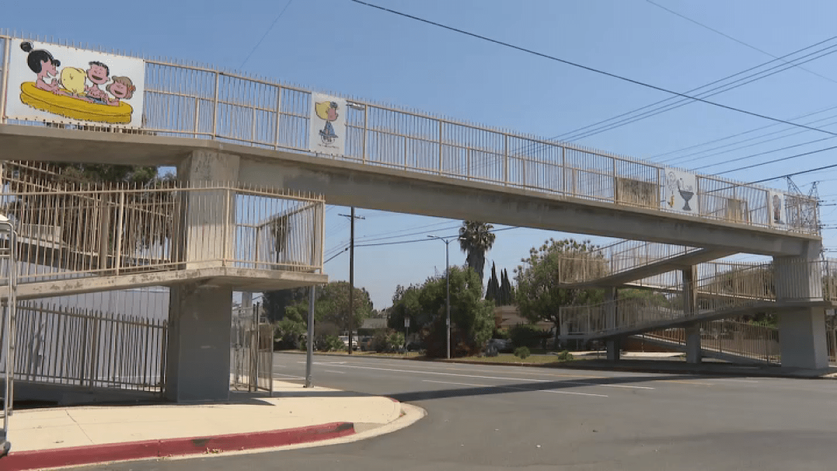 Original panel drawings on ‘Snoopy Bridge' in Tarzana get restored