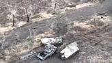 New footage appears to show 23 Russian tanks and IFVs destroyed on a 'road of death' by Ukrainian paratroopers